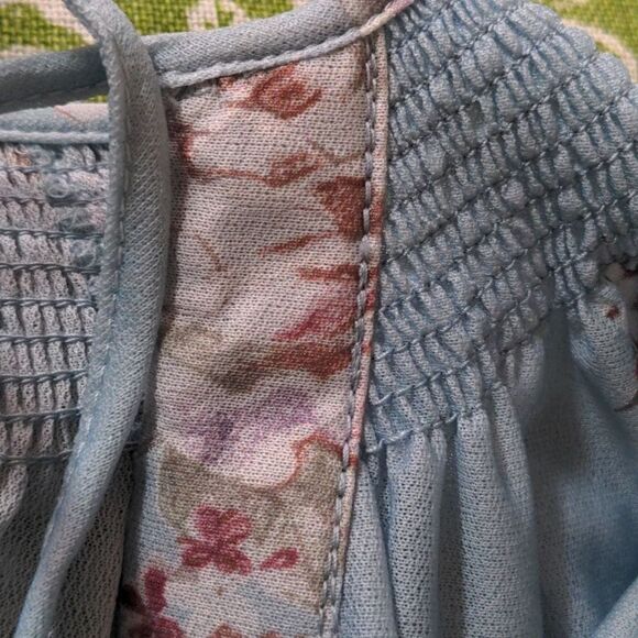 70s vintage blue floral print dress - Picture 6 of 8